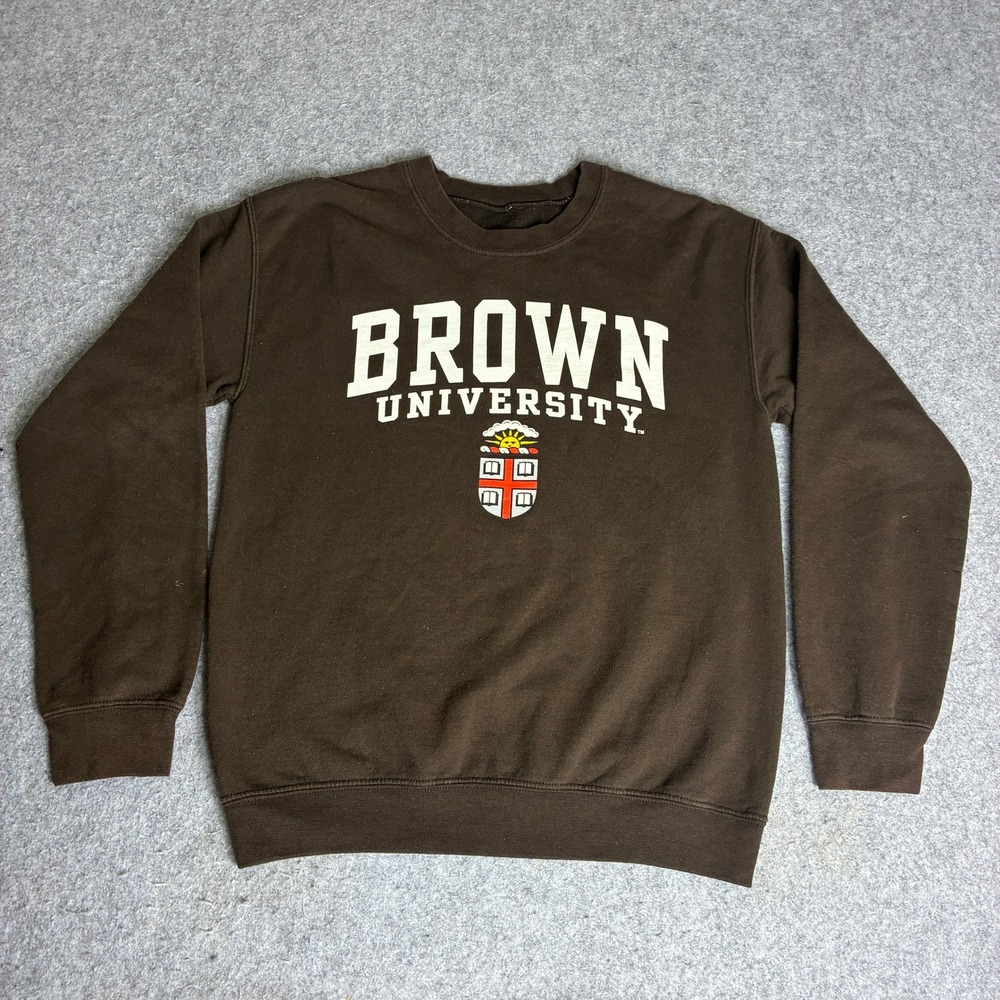 Brown University Womens Medium Sweatshirt Brown Collegiate Logo Graphic Pullover
